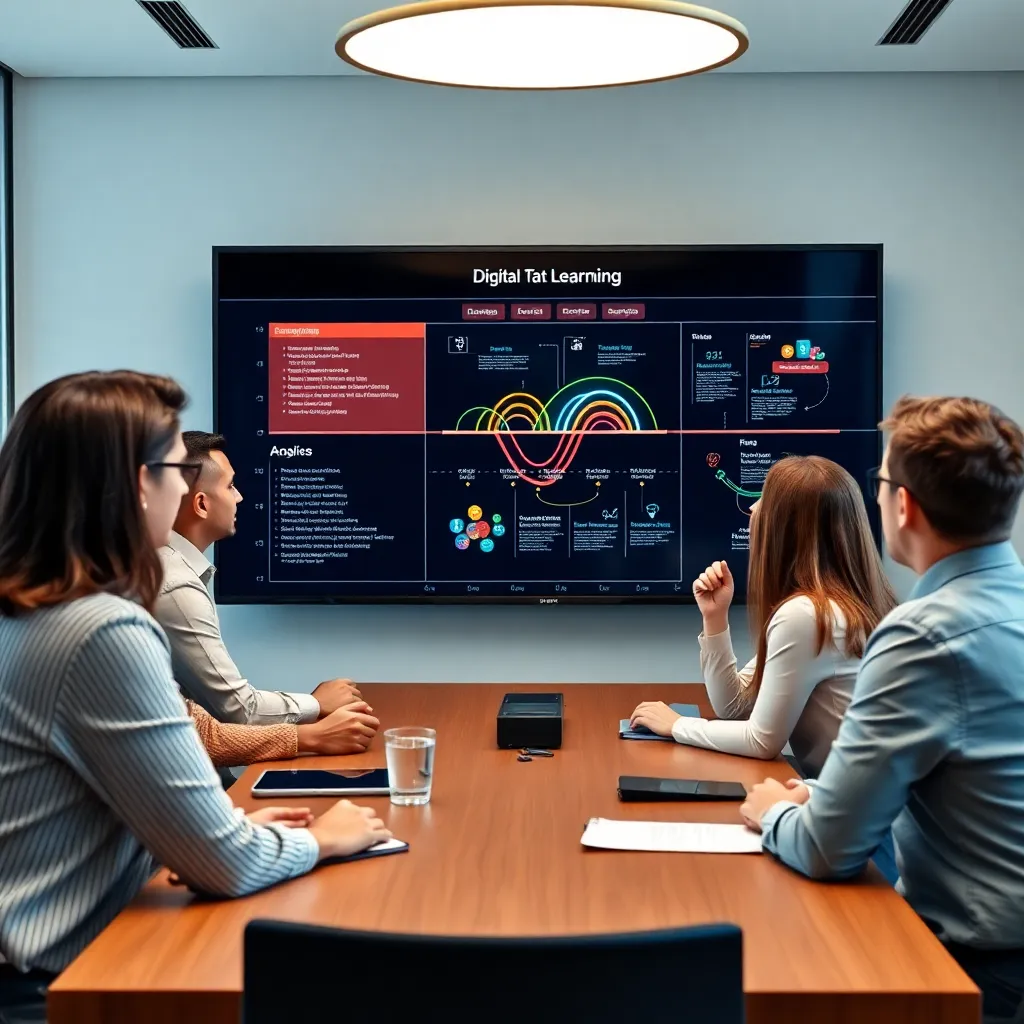 Professioneel team in online vergadering voor leiderschapstraining