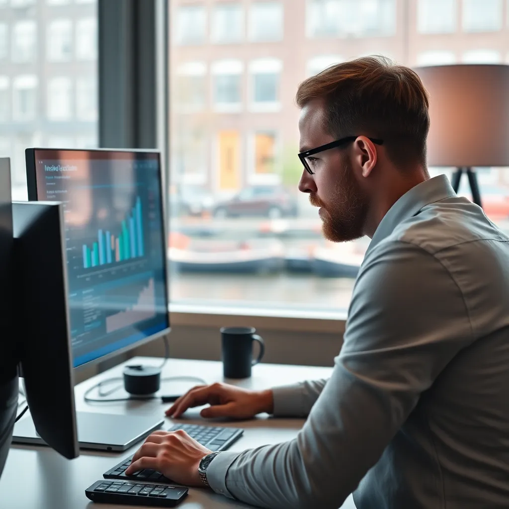 Professional met data-analyse tools op computerscherm